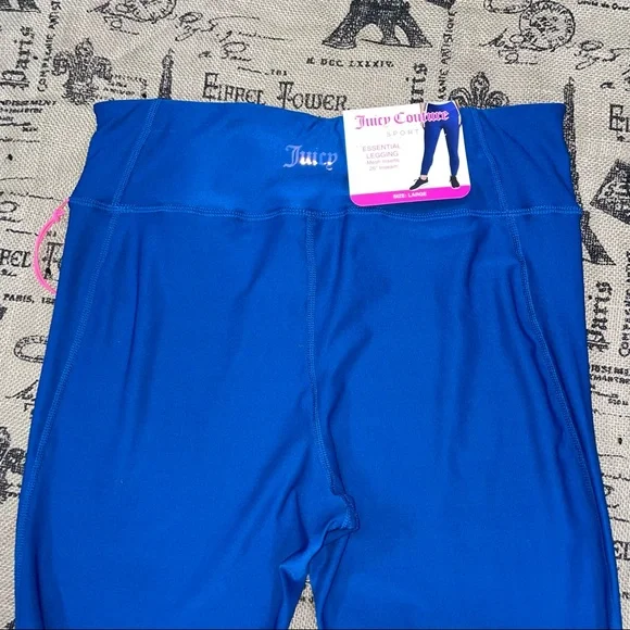 Juicy Couture NWT! Sport Moody Blue Mesh Inserts Essential Legging Size L - Picture 9 of 13